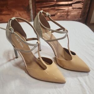 Calvin Klein Women's Tan Strappy Heels
